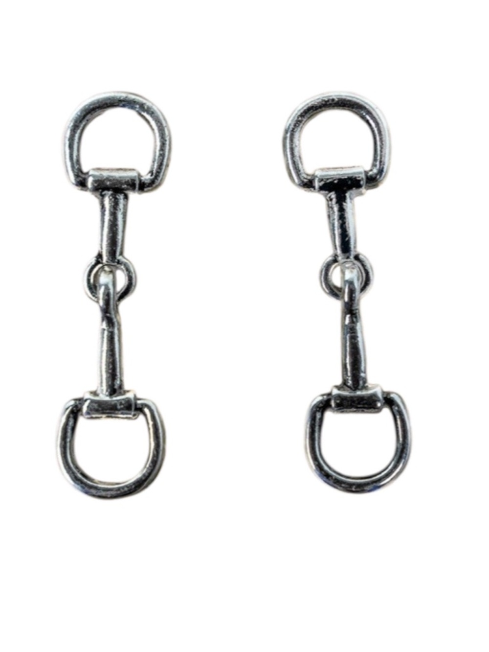 Tipi Bridle Line Silver Tone Dangle Stud Earrings (NWT)